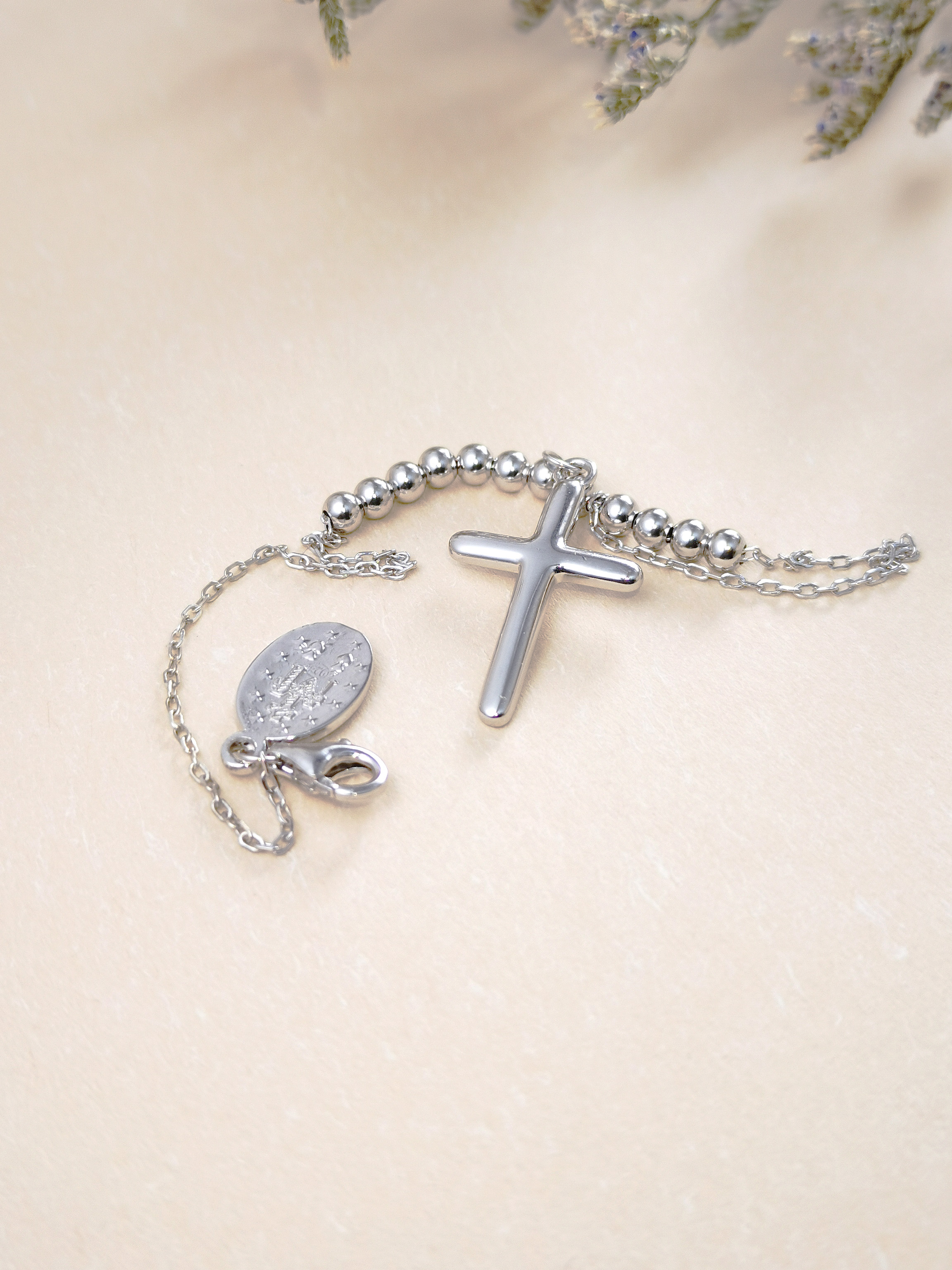 925 Silver Cross Paryer Bracelet