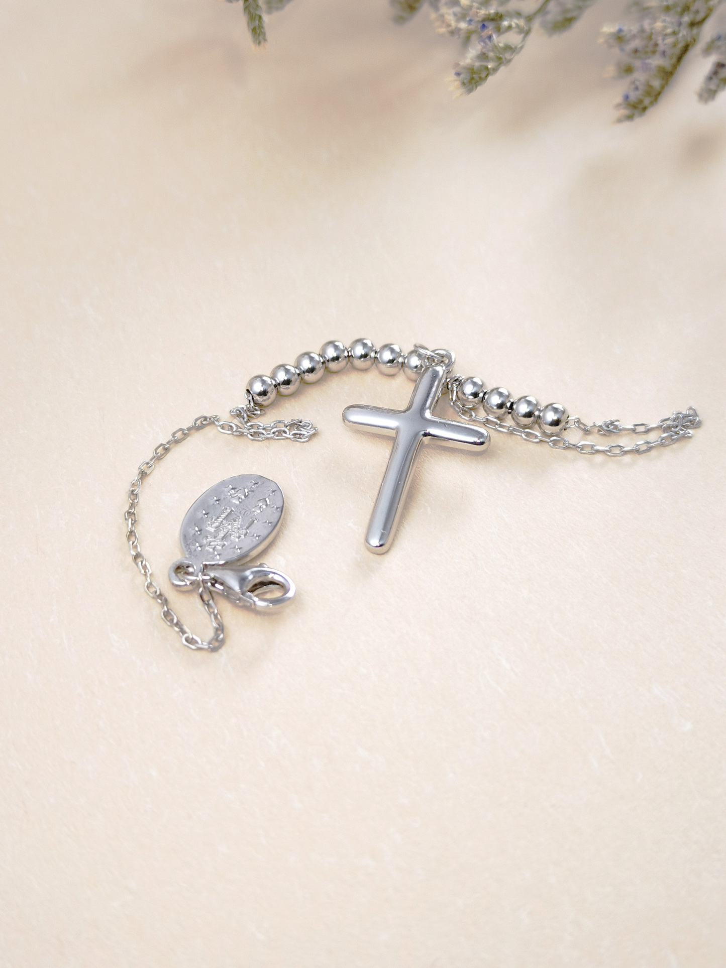 925 Silver Cross Paryer Bracelet