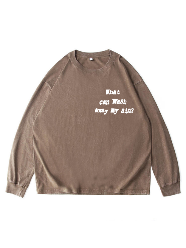 Nothing But Blood Of Jesus  Unisex Washed Long Sleeve T-Shirt-LOVELLX