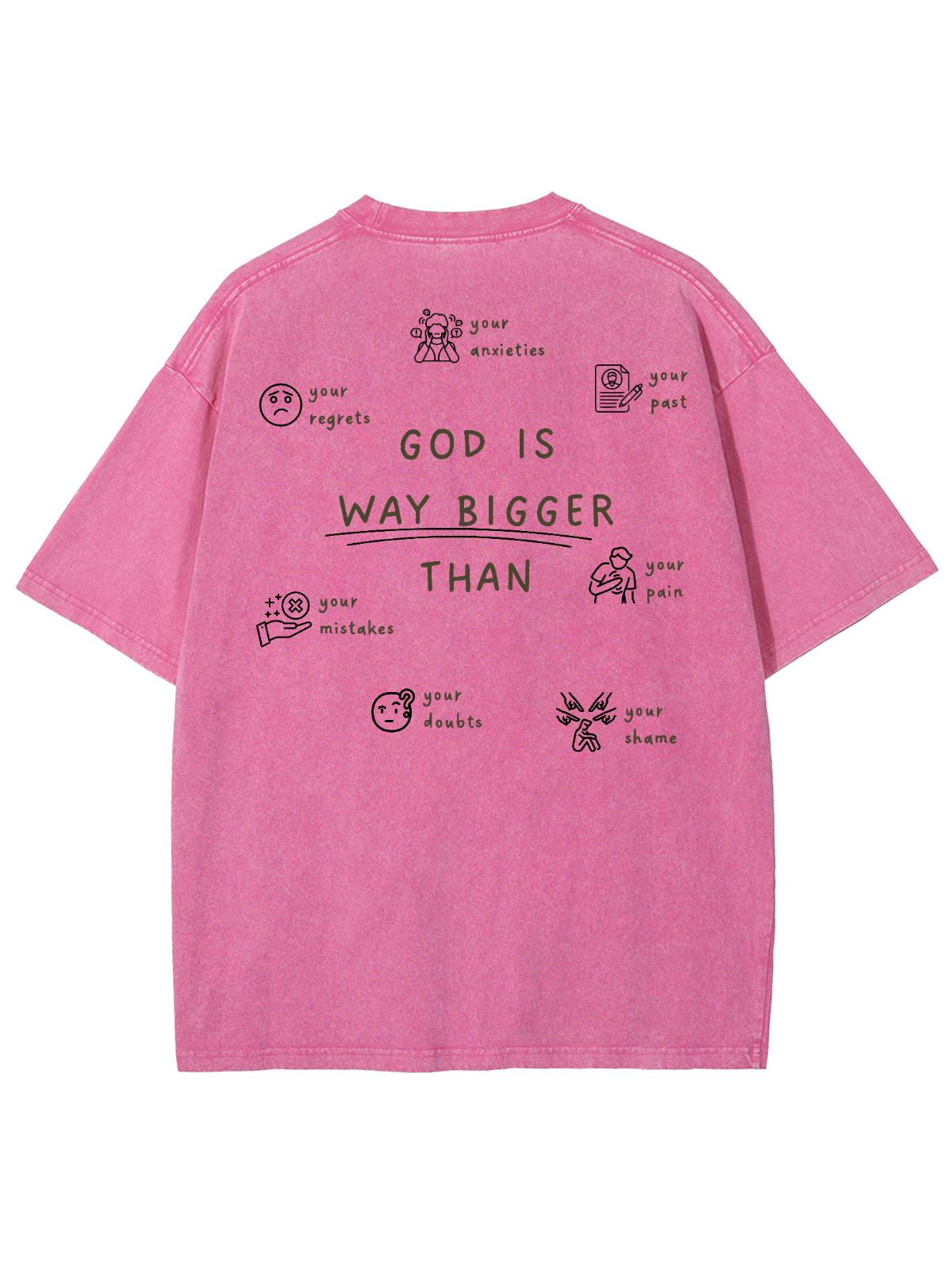 God Is Bigger Than Unisex Washed T-Shirt – LOVELLX