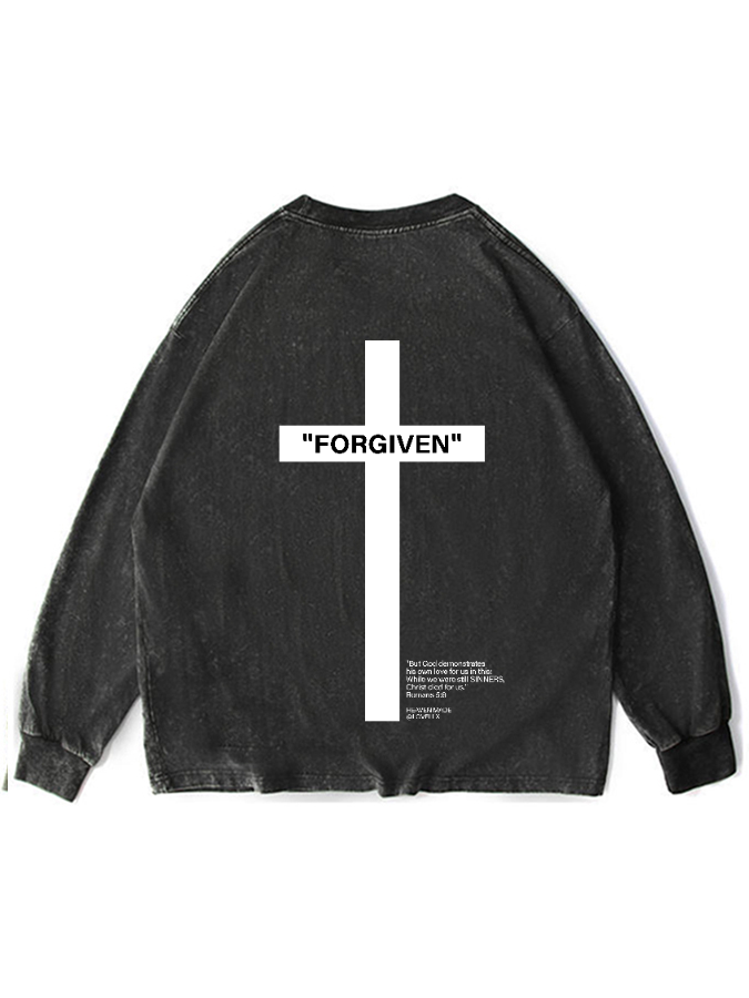 Forgiven Unisex Washed Long Sleeve T-Shirt-LOVELLX