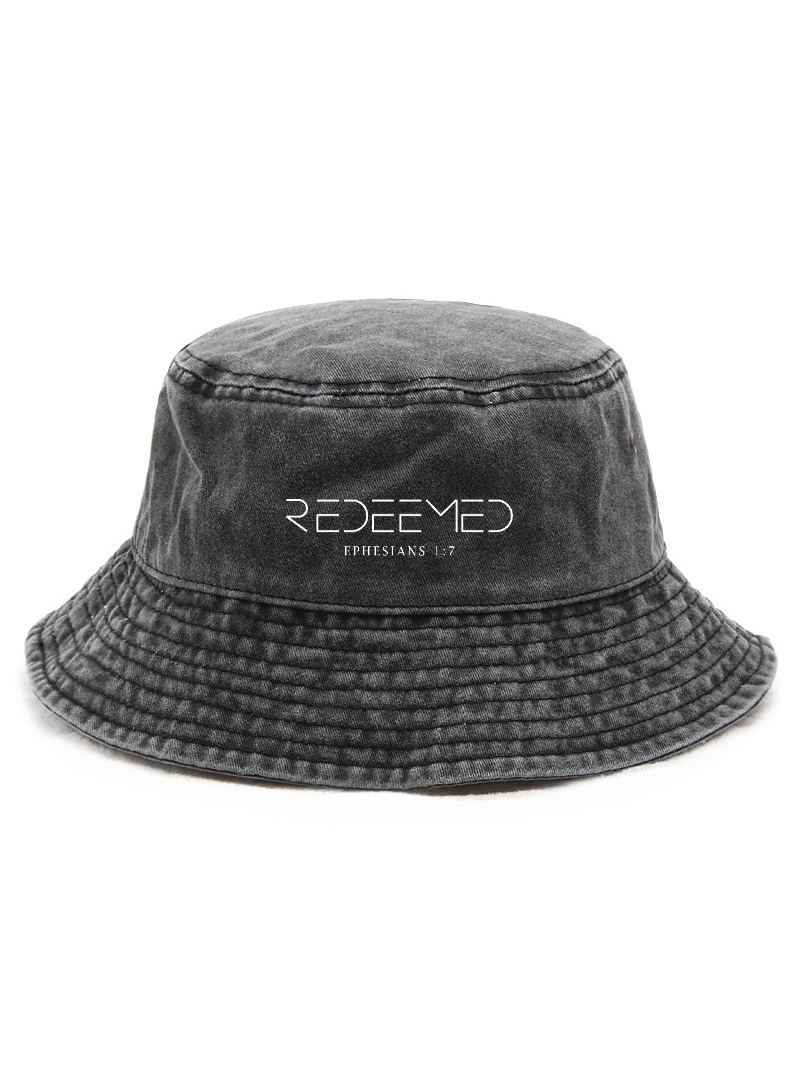 Redeemed Ephesians 1:7 Unisex Washed Bucket Hat-LOVELLX