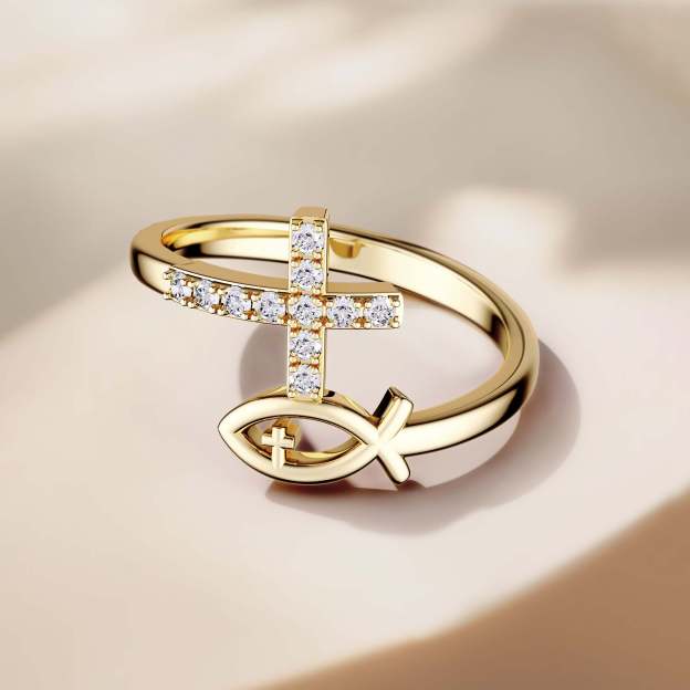 God Jesus Fish And Cross Ring [PRE-SALE]