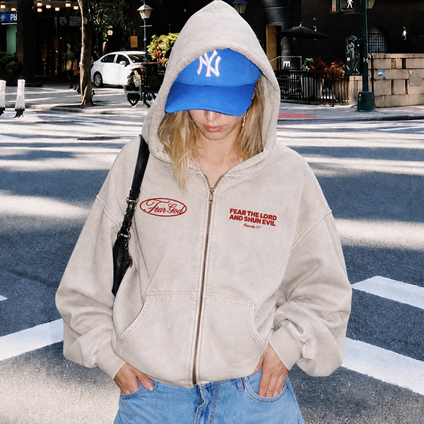 Washed Zip-Up Hoodie