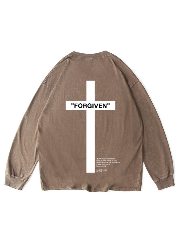 Forgiven Unisex Washed Long Sleeve T-Shirt-LOVELLX