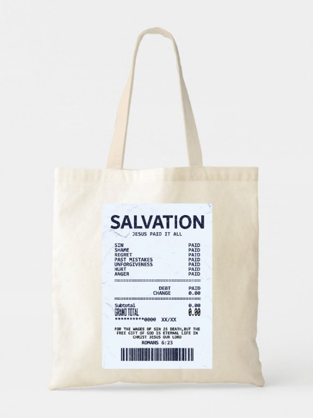 Salvation Jesus Paid It All. Canvas Tote Bag-LOVELLX
