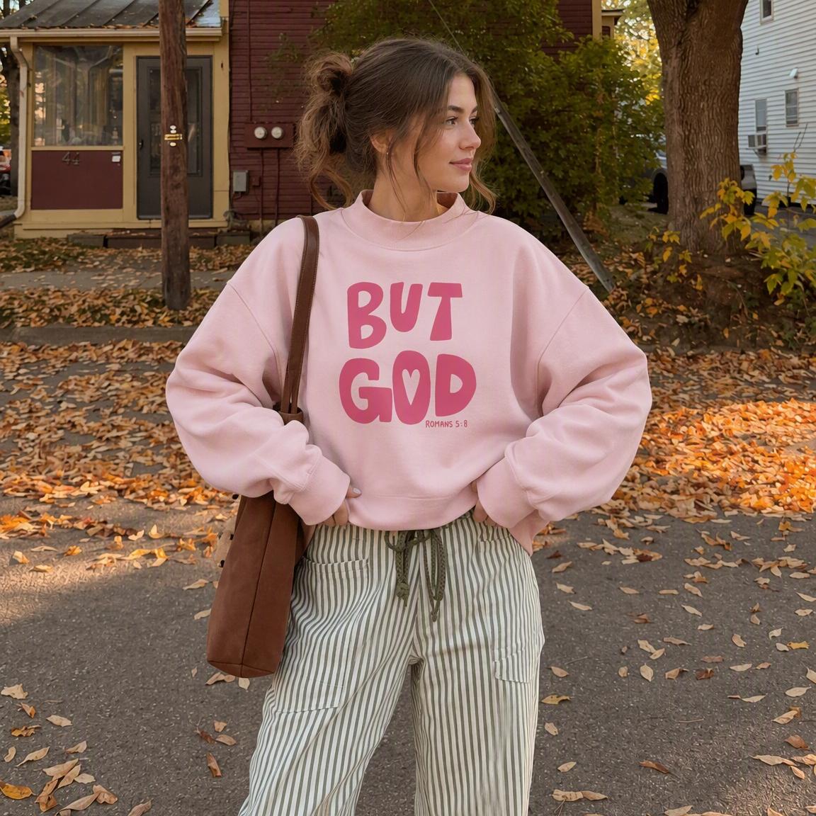 But God Cotton Mock Neck Sweatshirt