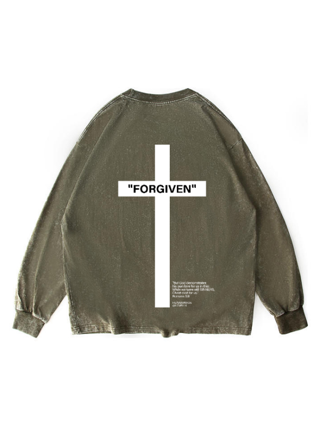 Forgiven Unisex Washed Long Sleeve T-Shirt-LOVELLX