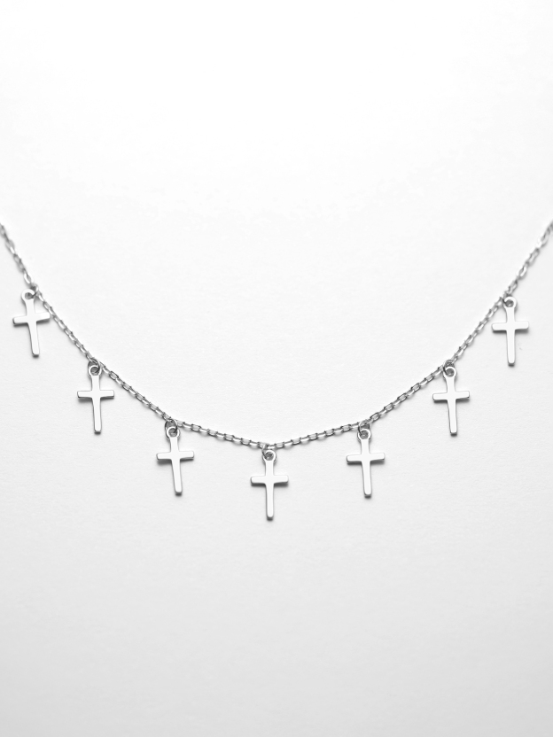 925 Silver Multi Cross Necklace