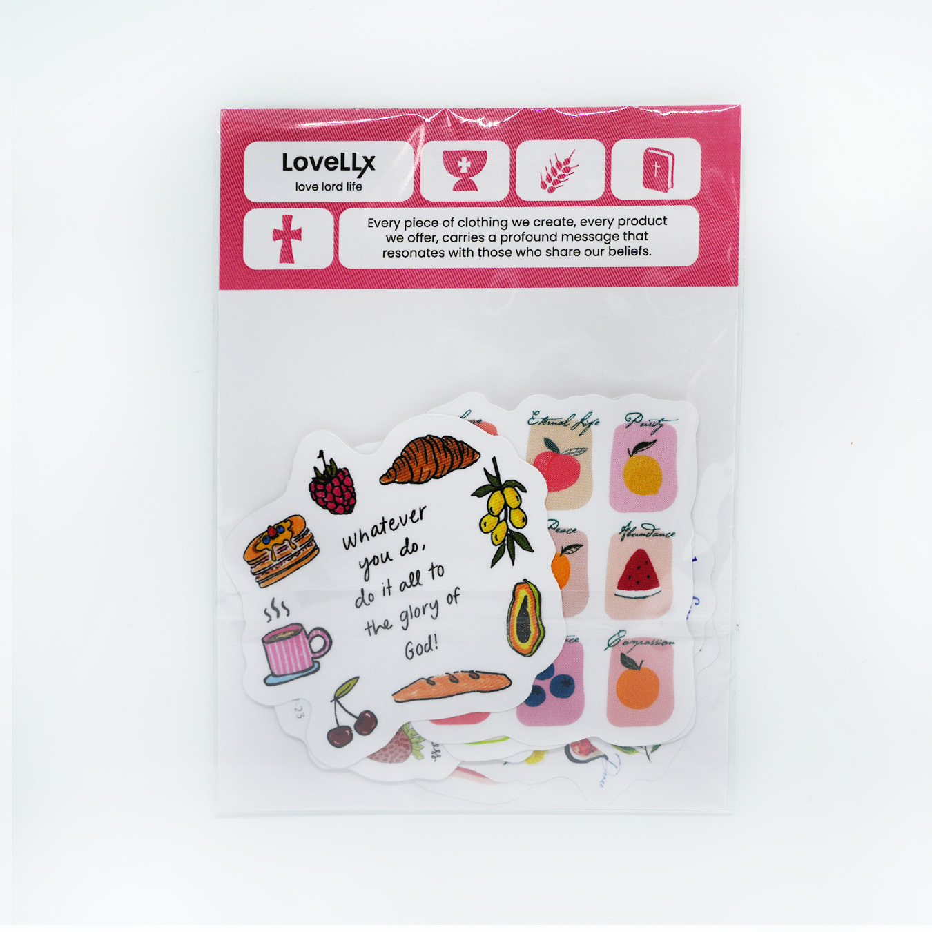 Fruit Of The Spirit Christian 10 PACK STICKERS