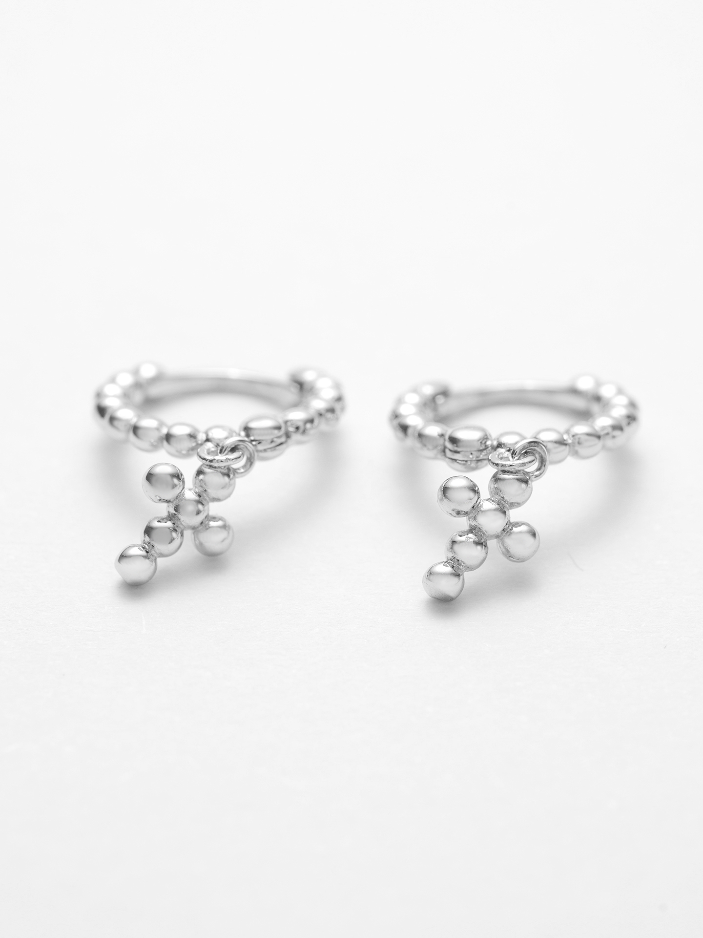 925 Silver Cross Beads Earrings