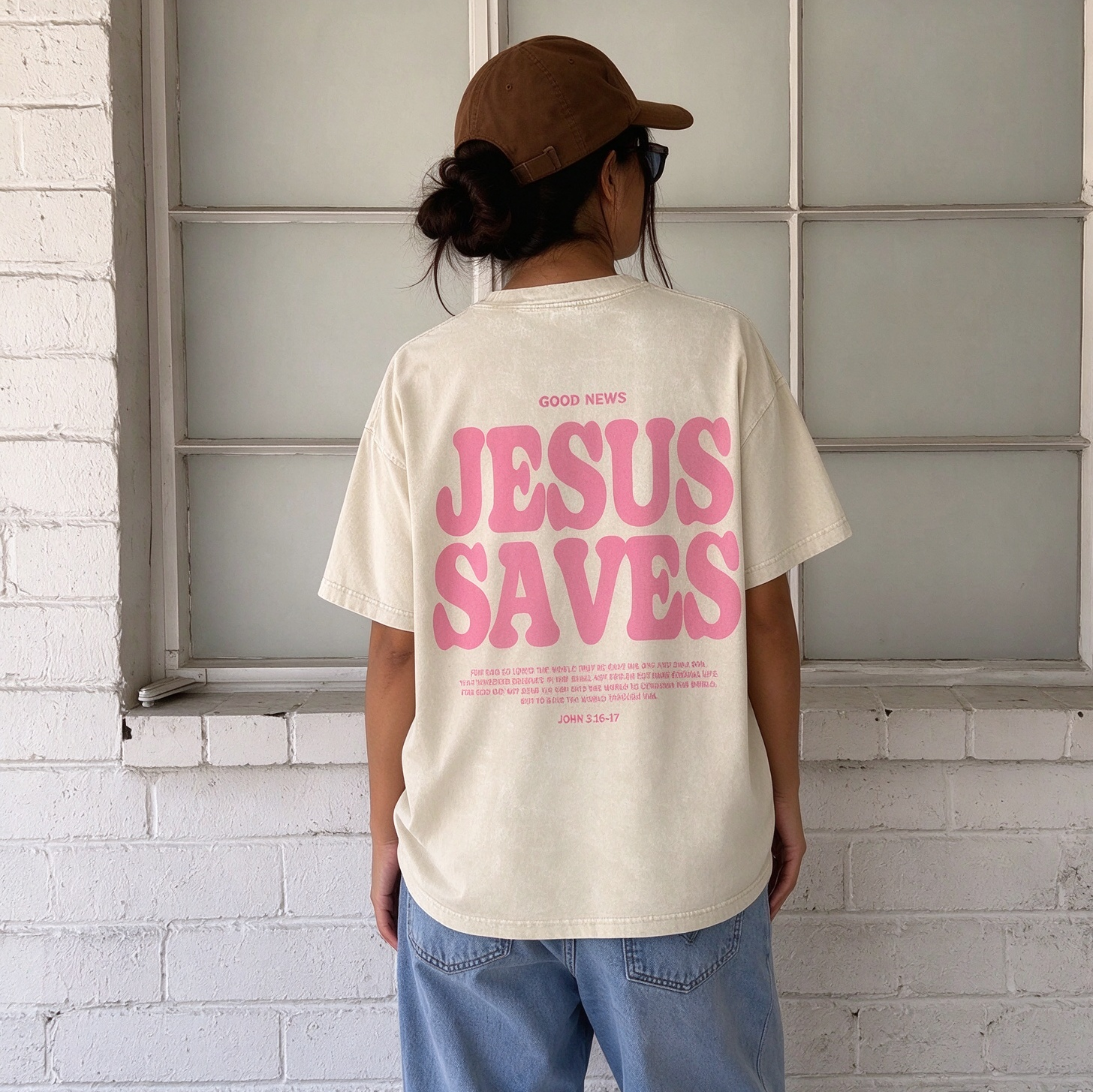Jesus Saves Unisex Washed T-Shirt