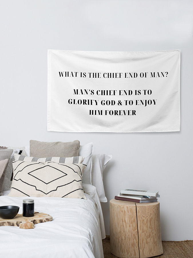 Glorify God Catechism Tapestry Wall Art Hanging