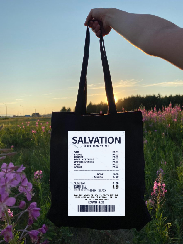 Salvation Jesus Paid It All. Canvas Tote Bag-LOVELLX