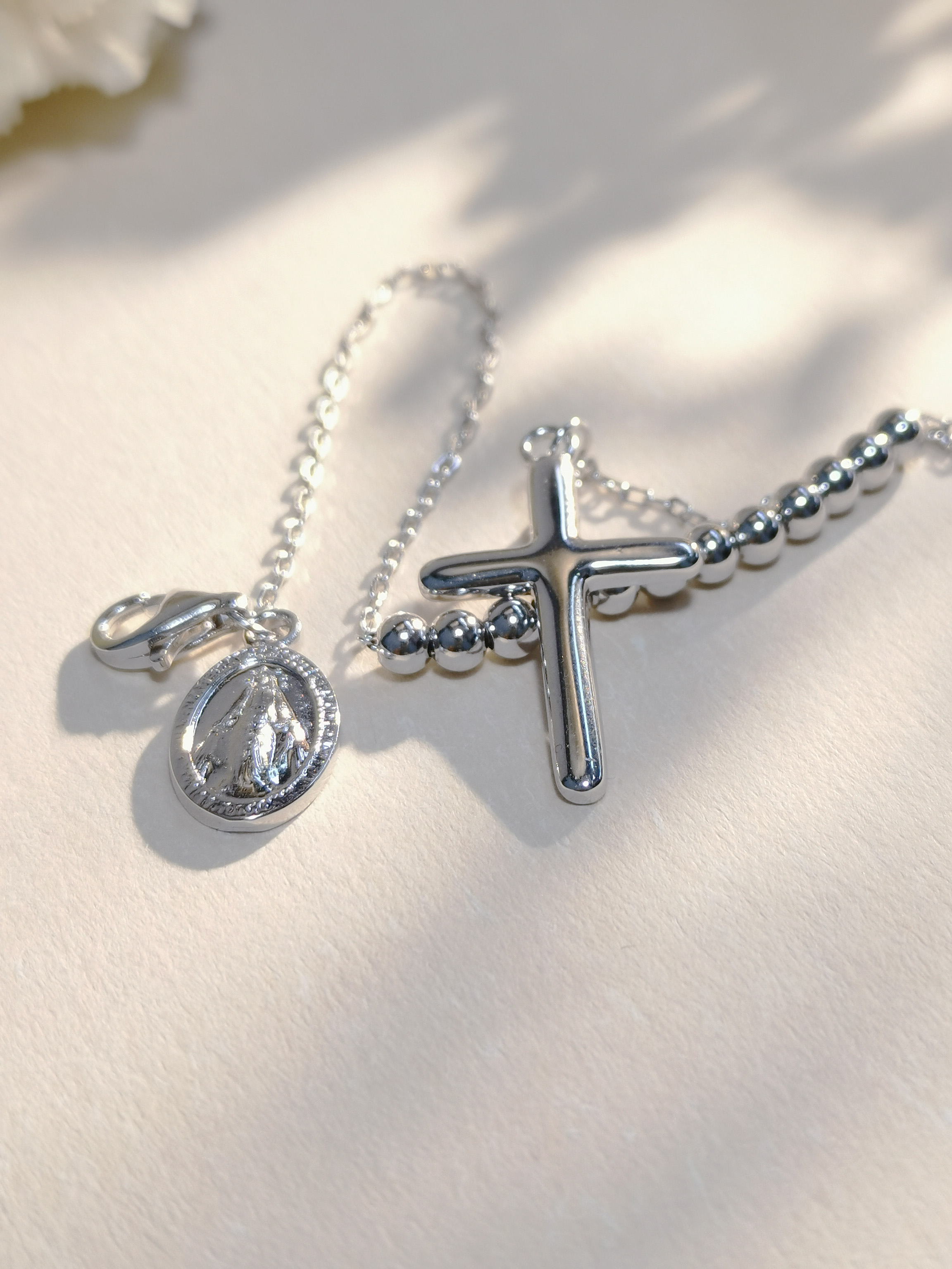 925 Silver Cross Paryer Bracelet