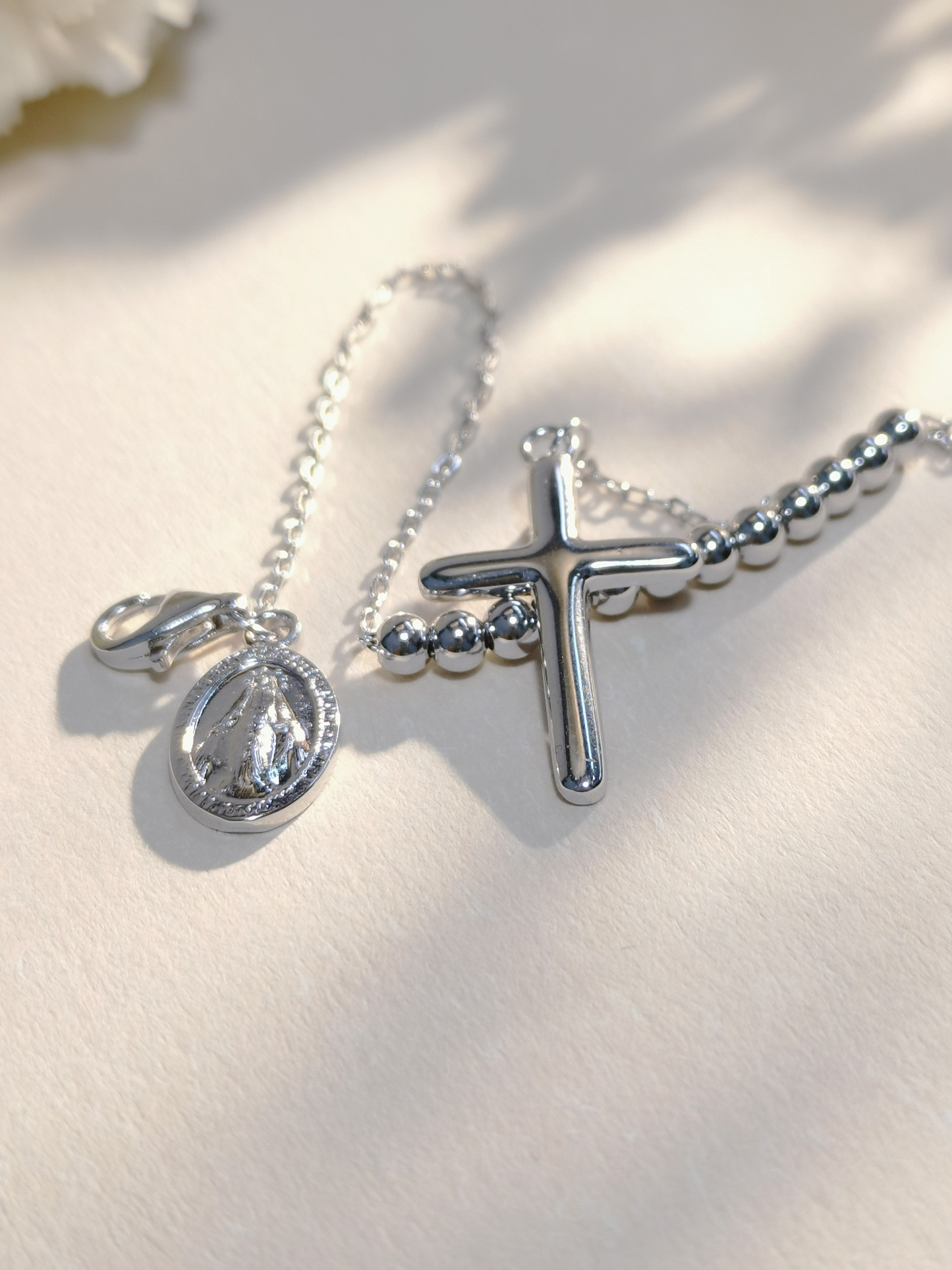 925 Silver Cross Paryer Bracelet