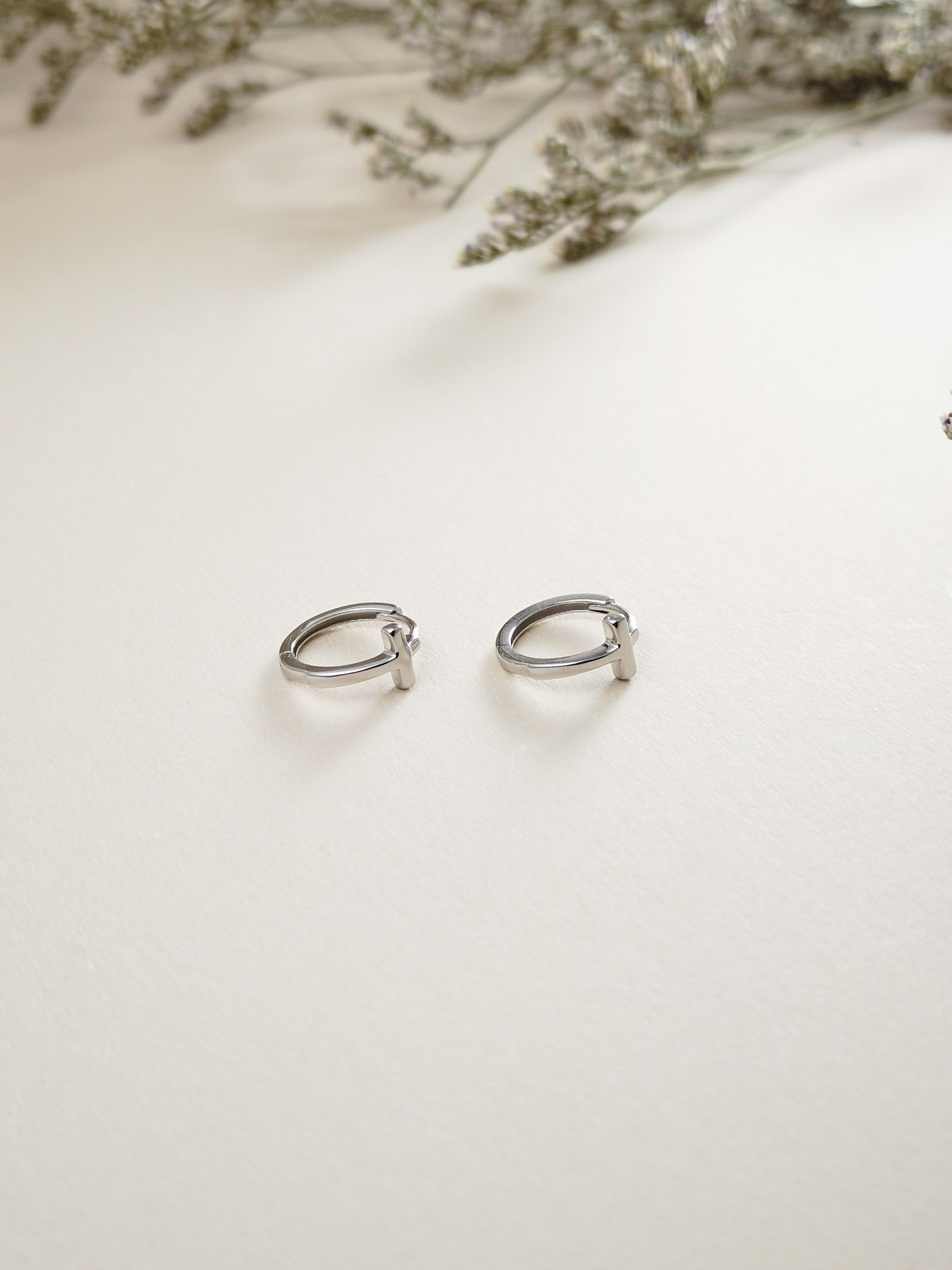 925 Silver Cross Hoop Earrings
