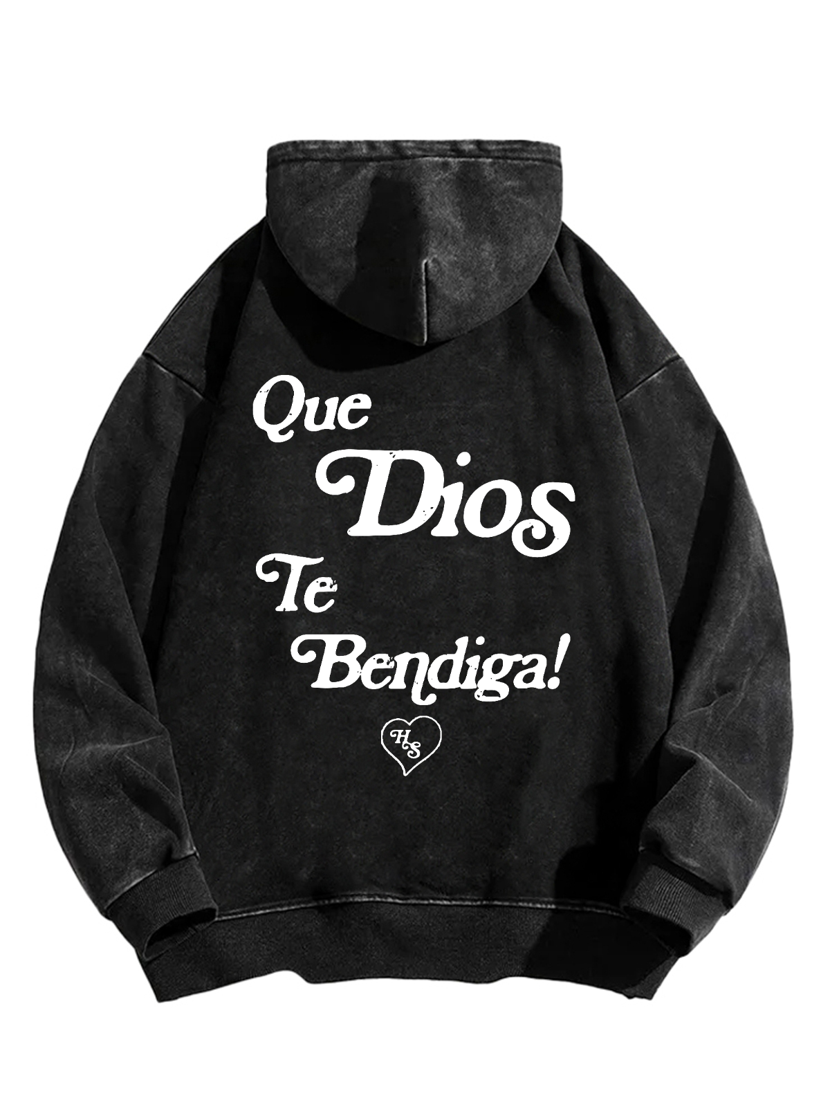 Spanish God Bless You Unisex Washed Hoodie, Christian t shirts  