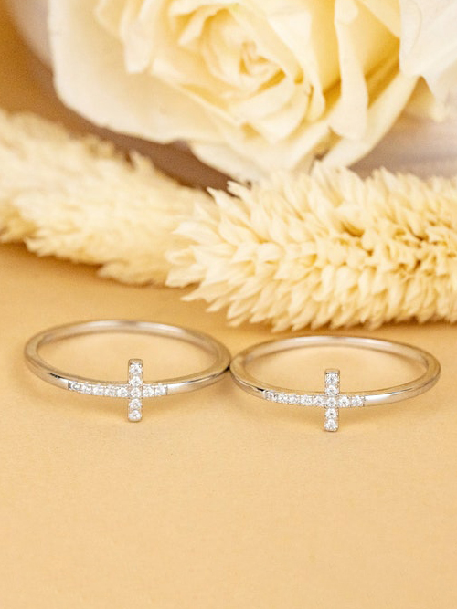 925 Sterling Silver Cross Ring-LOVELLX