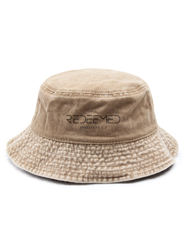 Redeemed Ephesians 1:7 Unisex Washed Bucket Hat-LOVELLX