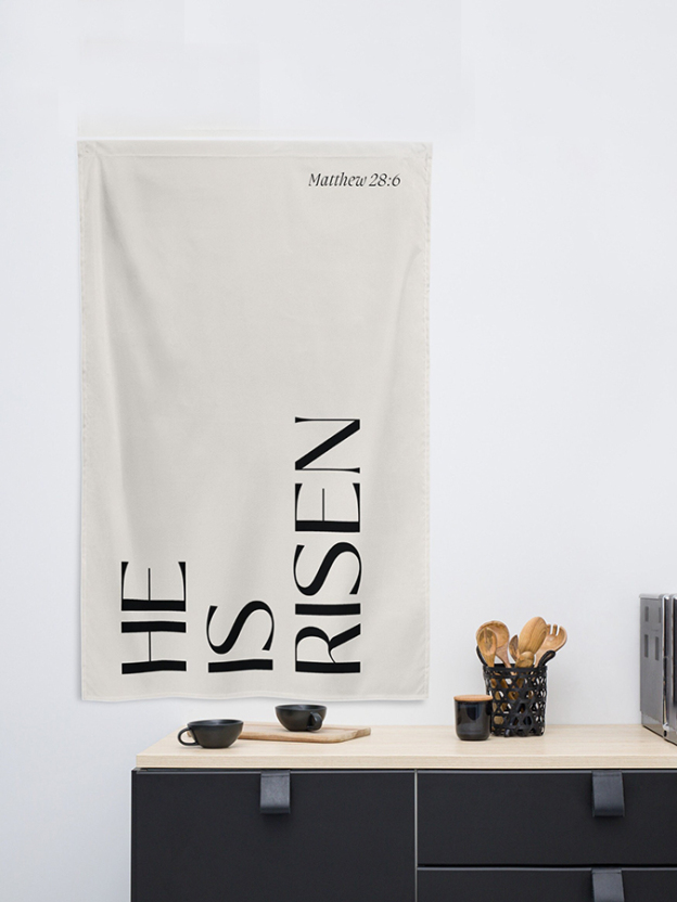 He Is Risen Matthew 28:6 Tapestry Wall Art Hanging