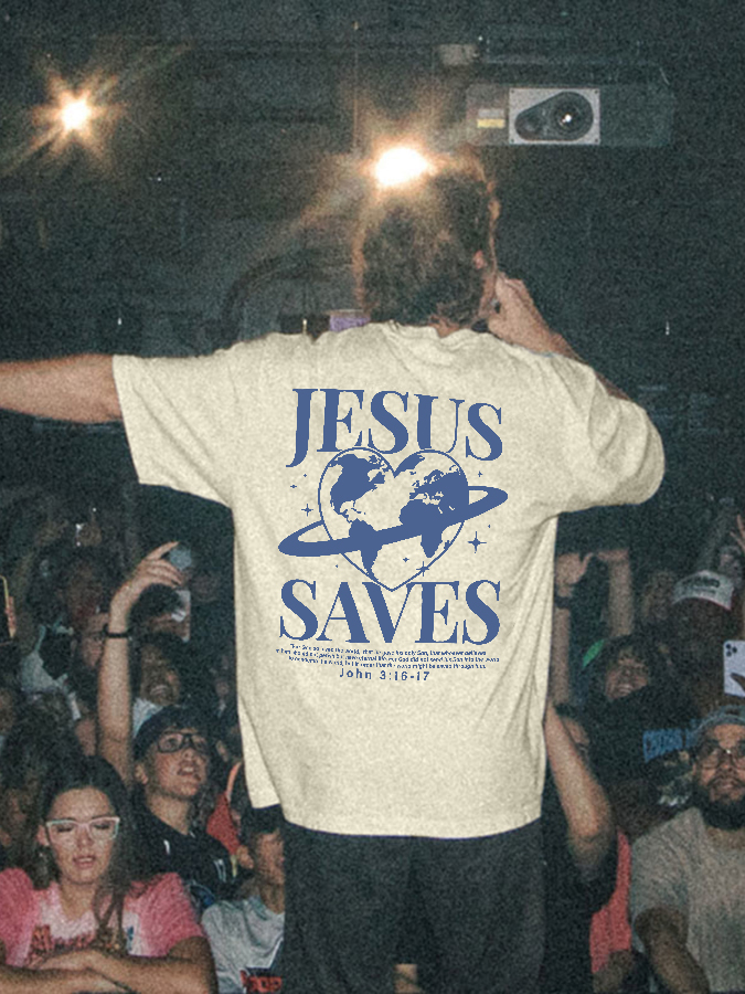 Jesus Saves Unisex Washed T-Shirt