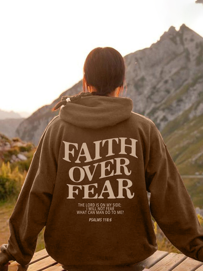 FAITH OVER FEAR Dropped Shoulder Hoodie