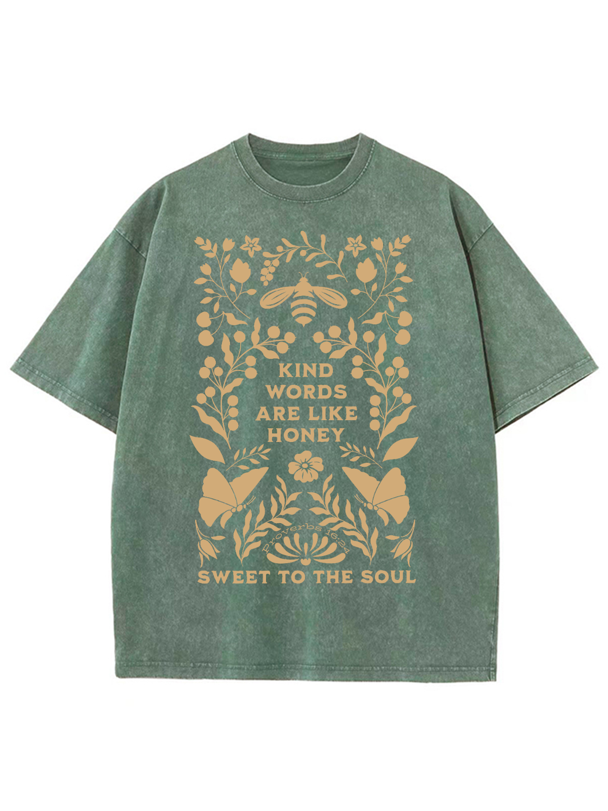 Kind Words Are Like Honey Unisex Washed T-Shirt