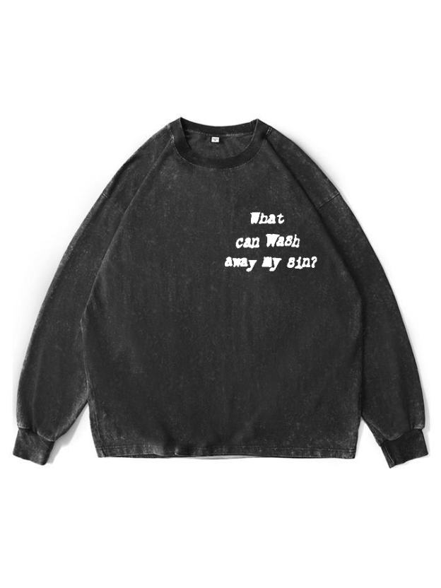 Nothing But Blood Of Jesus  Unisex Washed Long Sleeve T-Shirt-LOVELLX