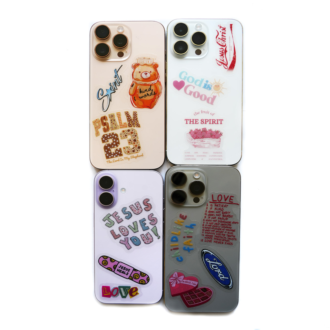 Soft Pink Faith Christian 10 PACK STICKERS