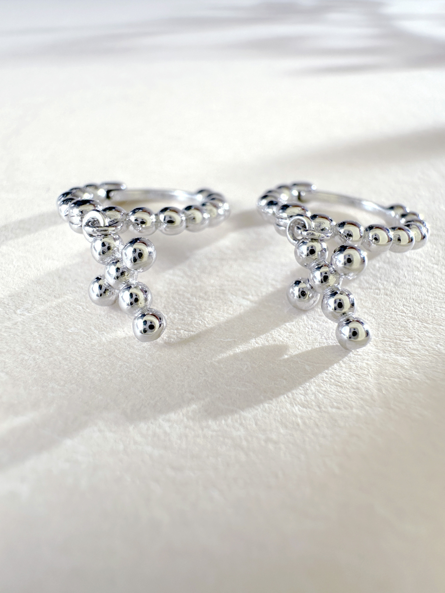 925 Silver Cross Beads Earrings