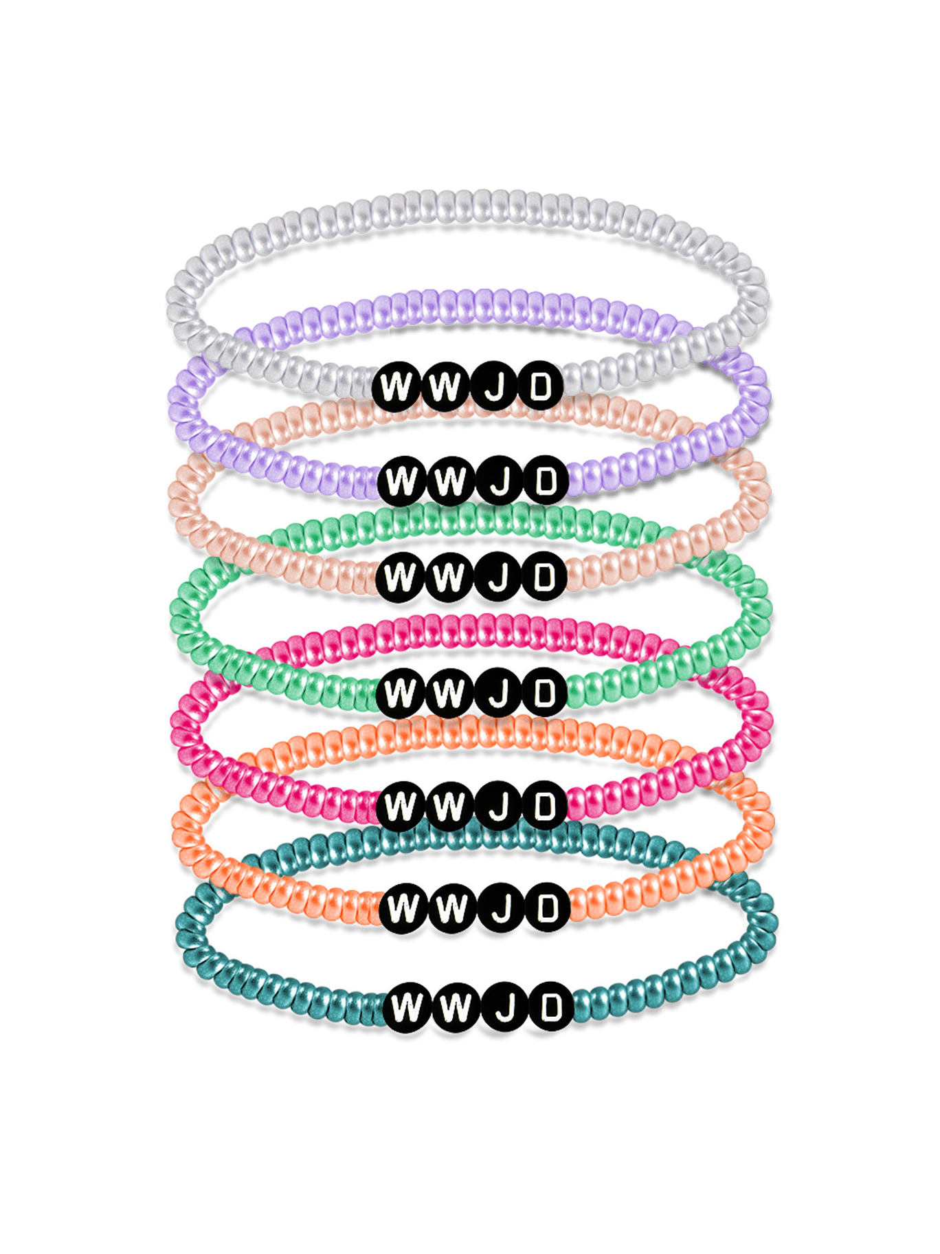 WWJD Letter Braided Bracelet Elastic Bracelet Set-LOVELLX