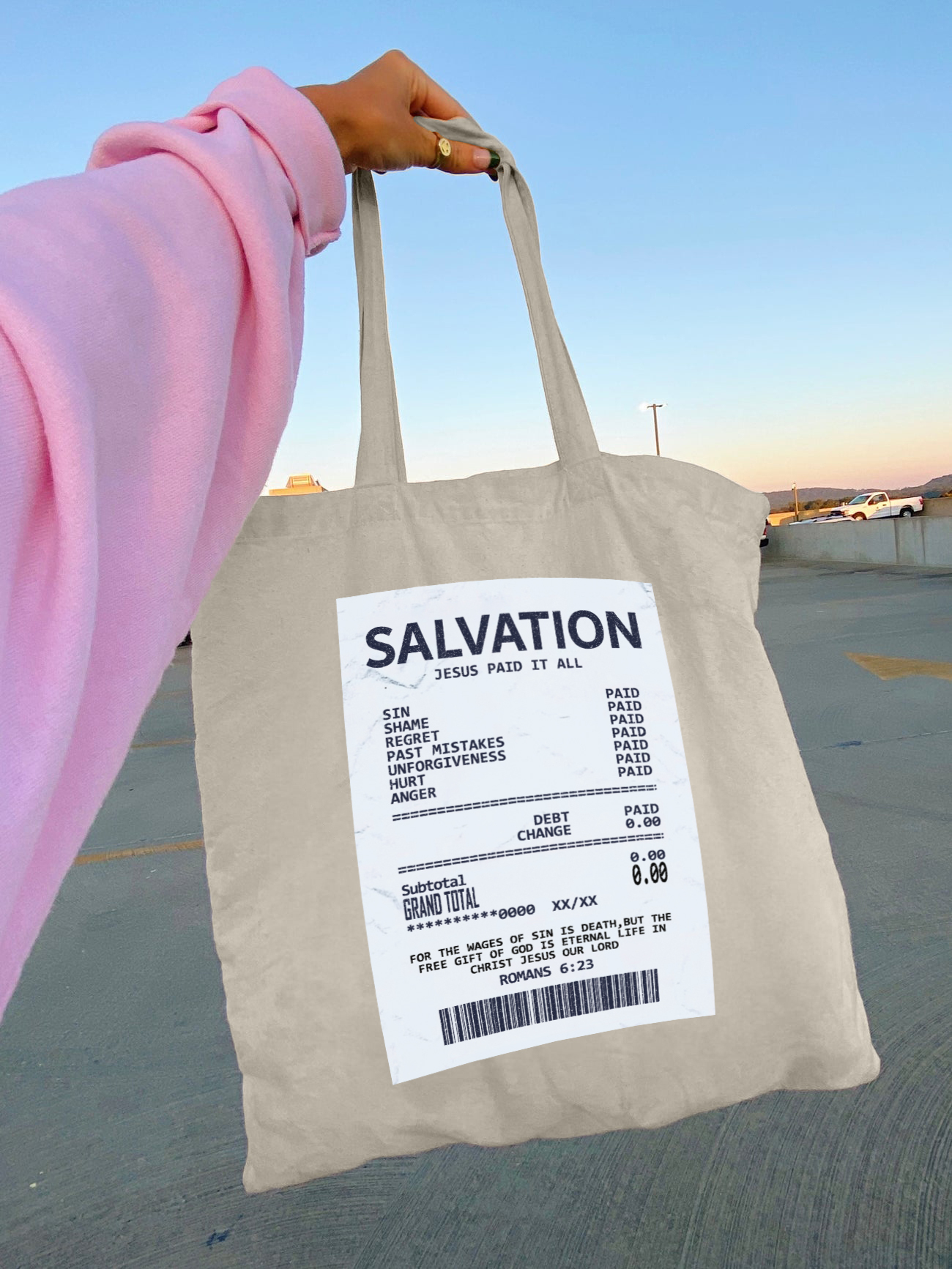Salvation Jesus Paid It All. Canvas Tote Bag-LOVELLX