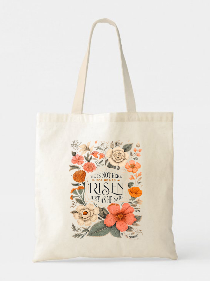 He Has Risen Canvas Tote Bag