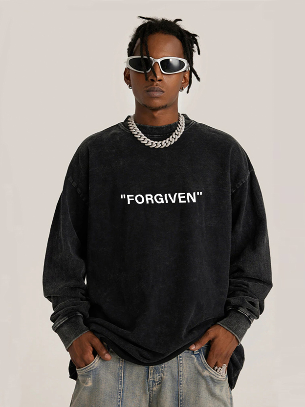 Forgiven Unisex Washed Long Sleeve T-Shirt-LOVELLX