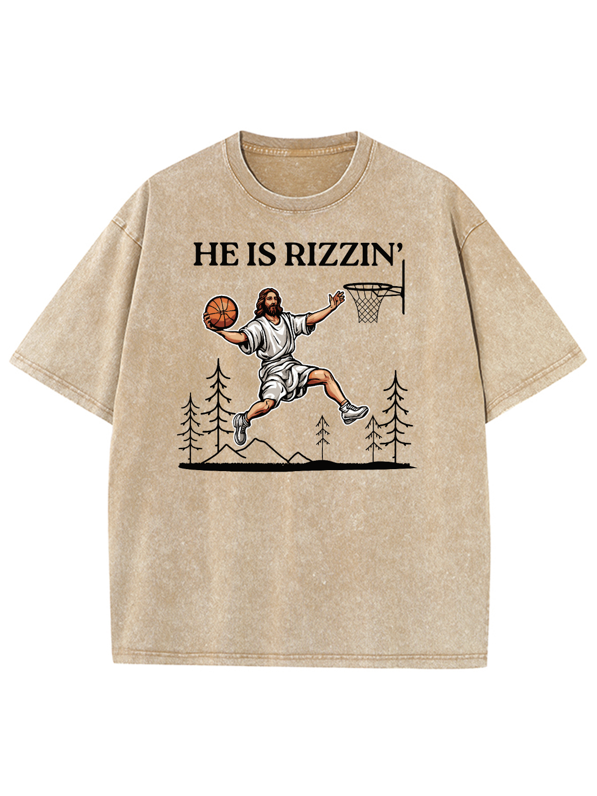 He Is Rizzin' Unisex Washed T-Shirt
