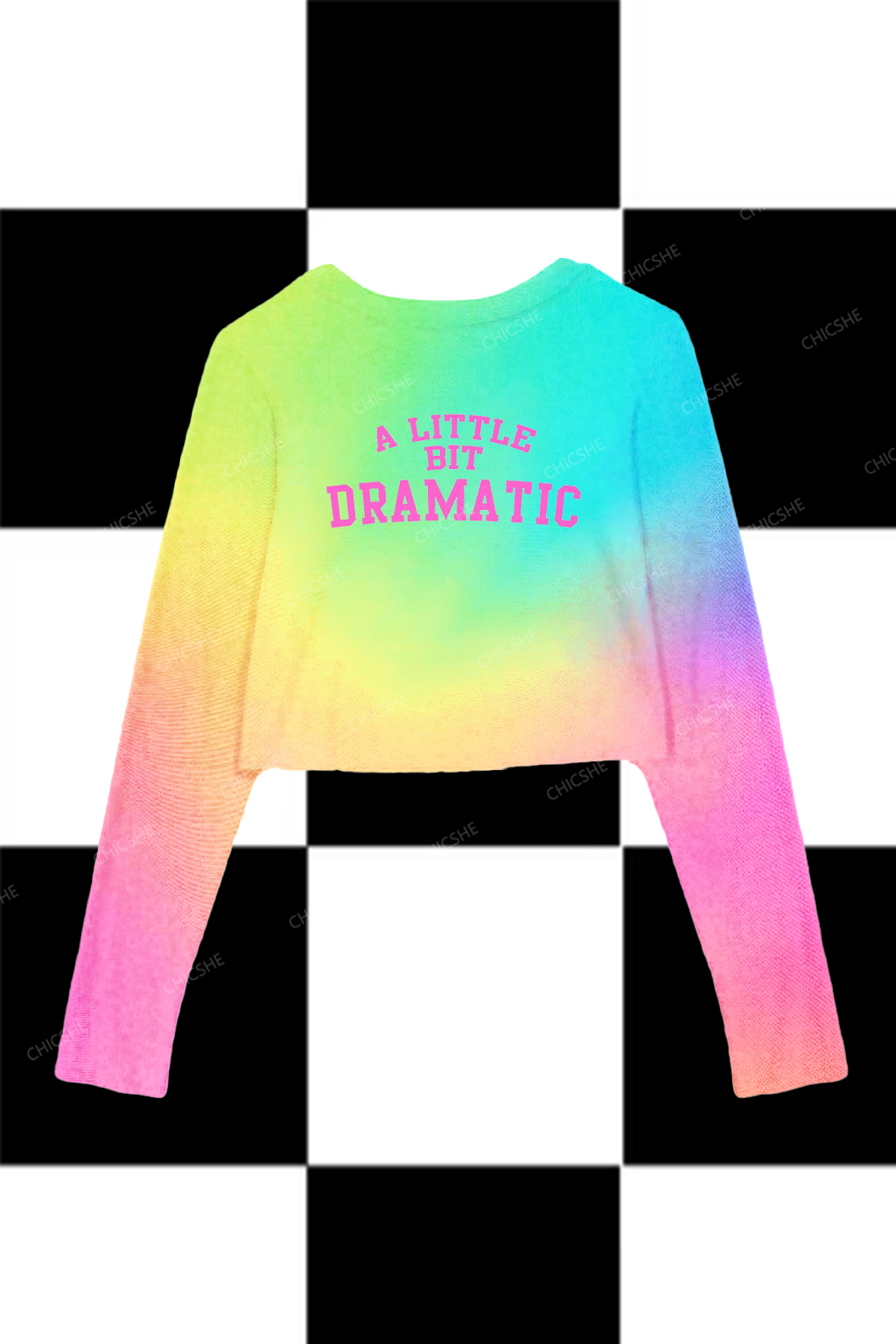 Chicshe A Bit Dramatic Y2K Mesh Long Sleeve Crop Top 