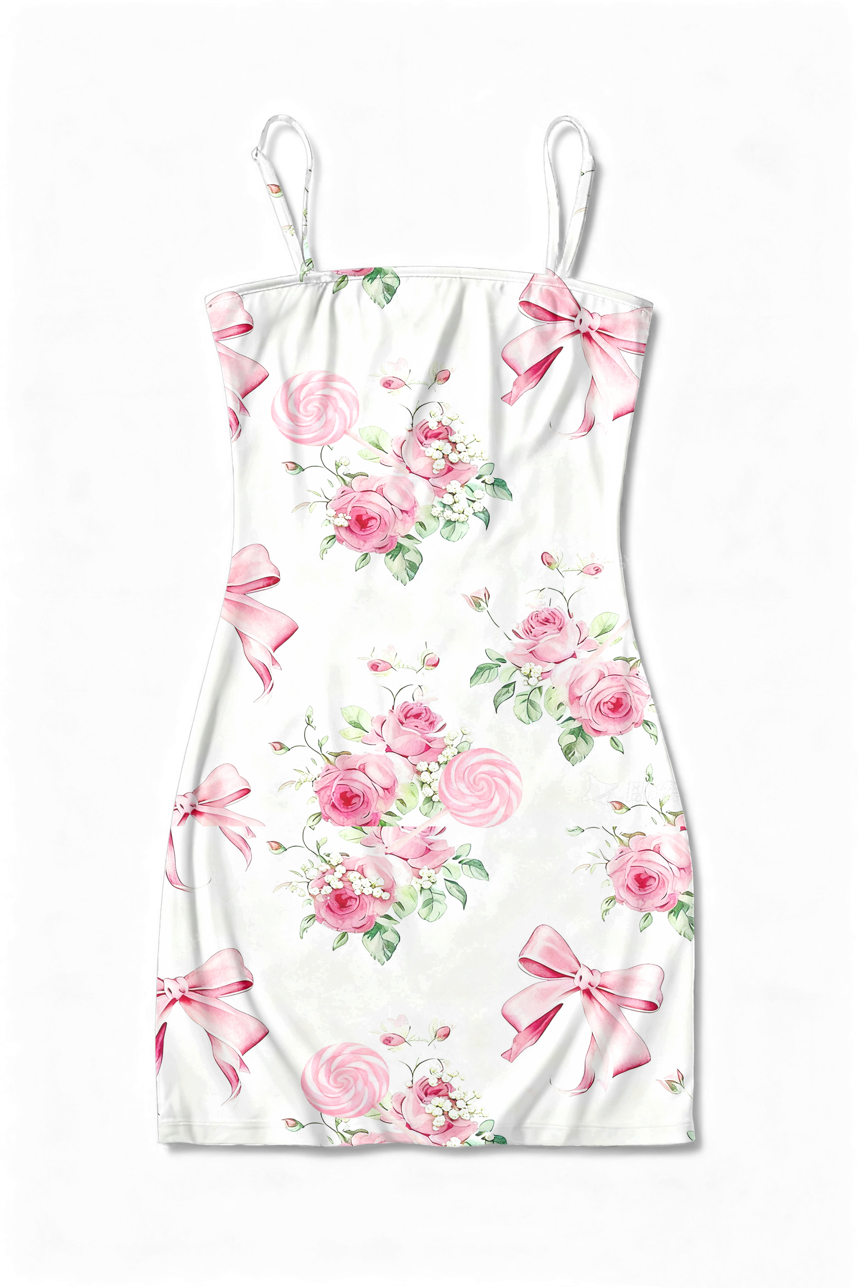 Chicshe Romantic Floral Bow Y2K Print Slip Dress  