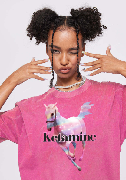 Pink Horse Y2K Washed Tee Chicshe