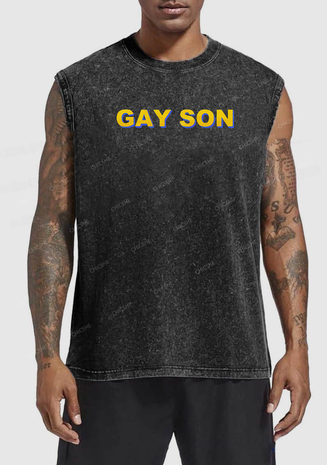 Gay Son Y2K Washed Tank Chicshe