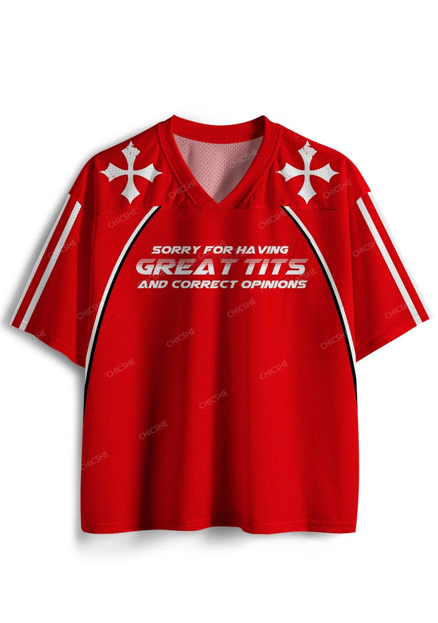 Sorry For Having Correct Opinions Y2K Mesh Jersey Shirts