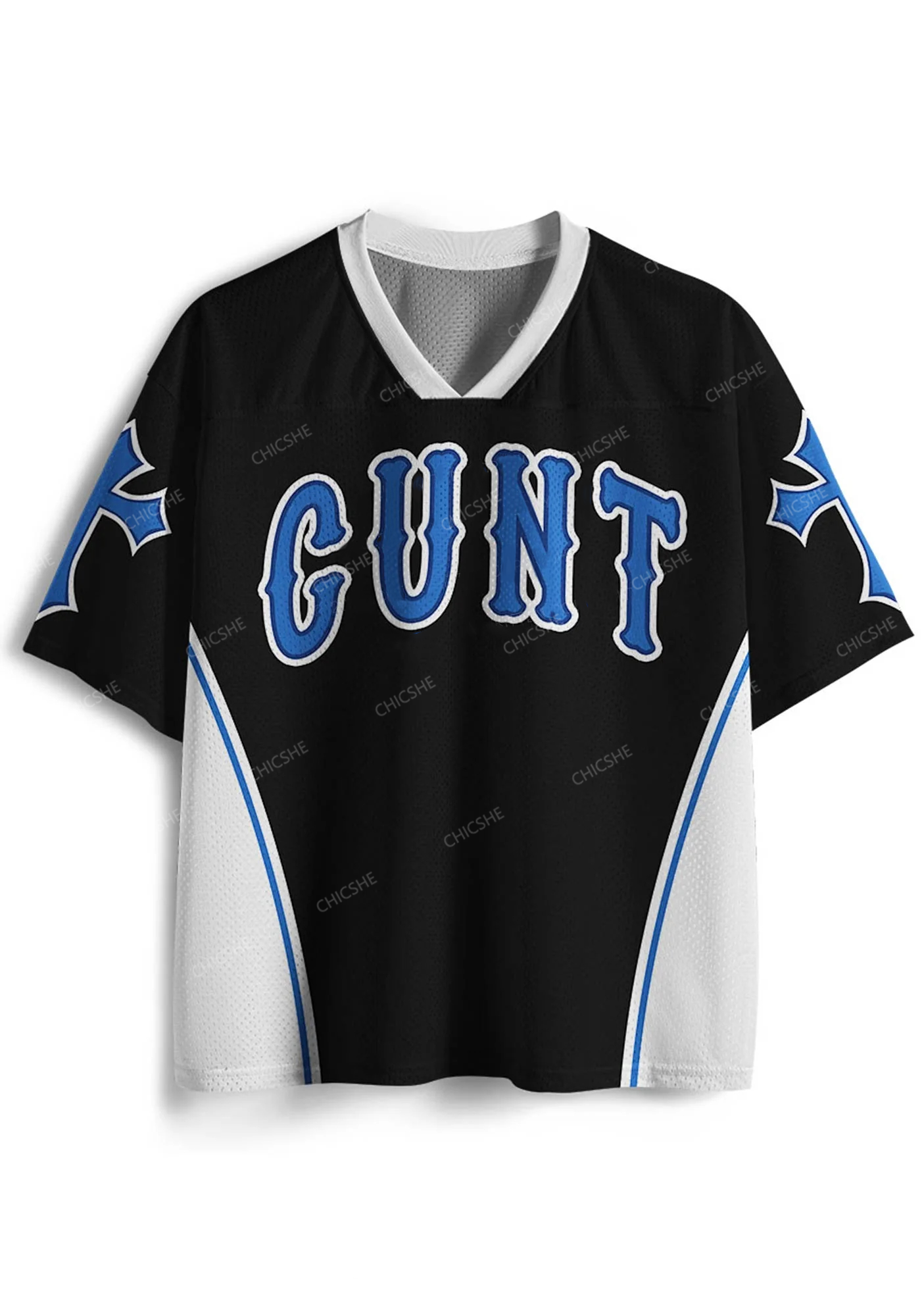 Black Cunt Y2K Mesh Jersey Shirts Chicshe 
