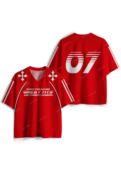 Sorry For Having Correct Opinions Y2K Mesh Jersey Shirts