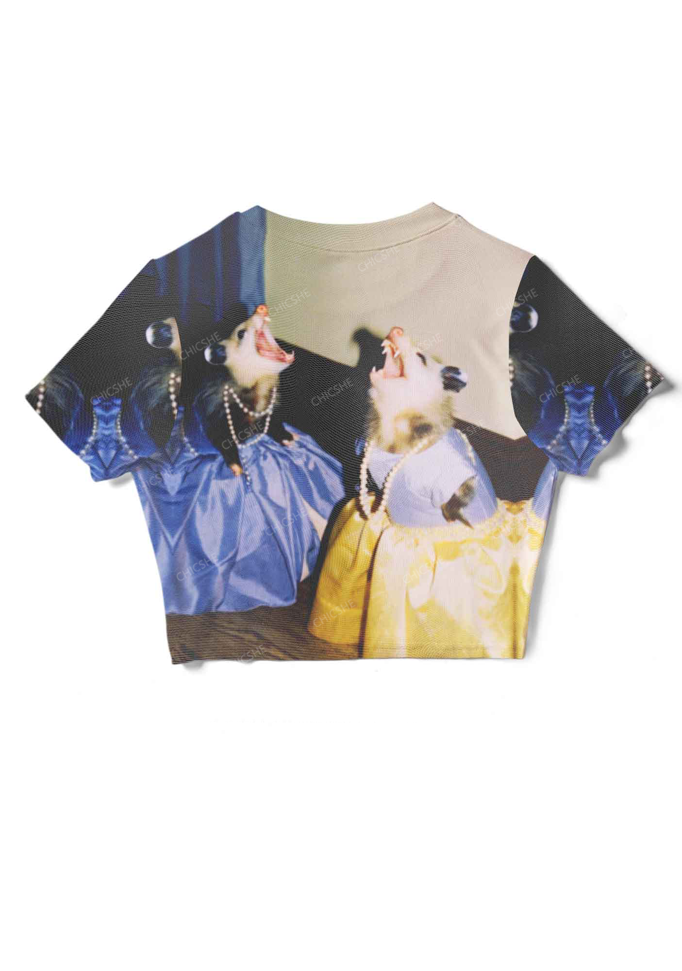 Chicshe Mouse Ladies Y2K  Mesh Crop Top