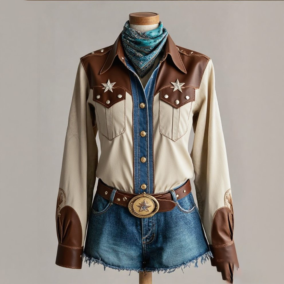 Women's Vintage Western Red Floral Long Sleeve Shirt