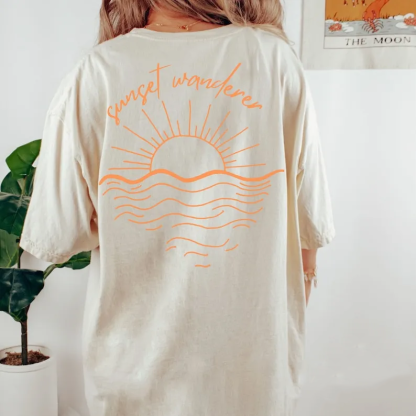 Sunset Tshirt Trendy Beachy Shirts Coconut Girl Clothes Cute Summer Tees