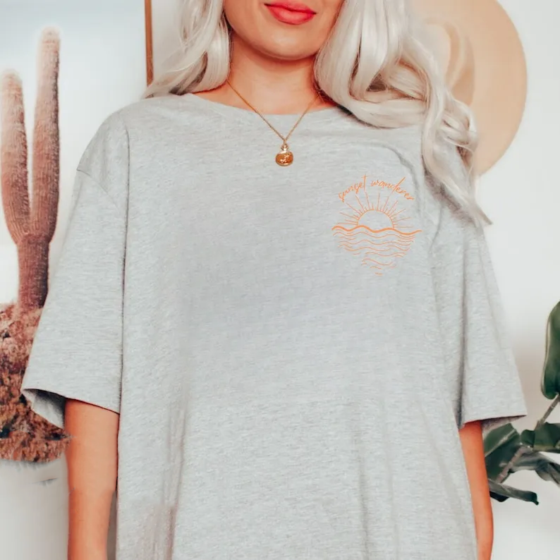 Sunset Tshirt Trendy Beachy Shirts Coconut Girl Clothes Cute Summer Tees