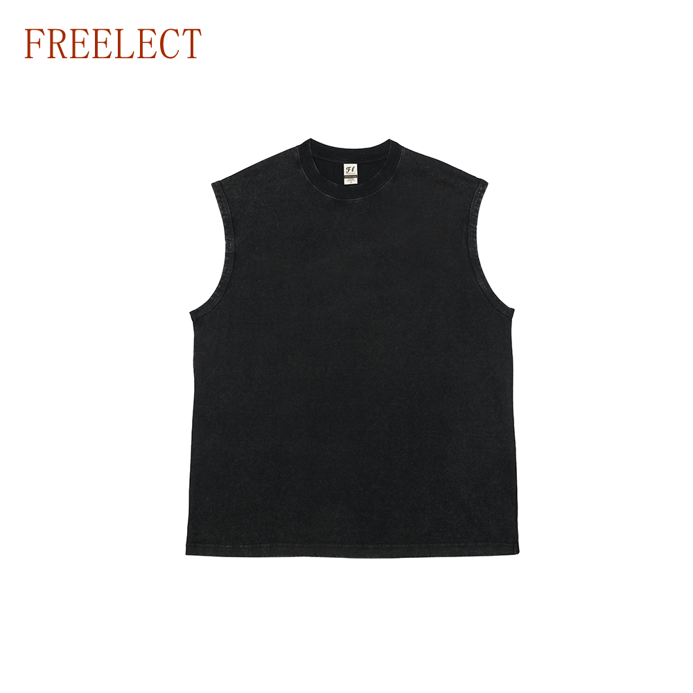 Unisex sleeveless vest, loose fit  casual basic sports vest  streetwear  Freelect