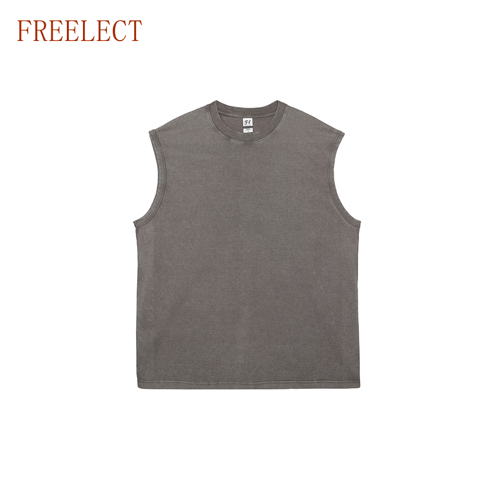 Unisex sleeveless vest, loose fit  casual basic sports vest  streetwear  Freelect