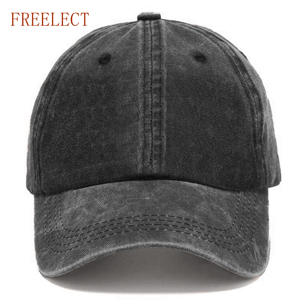 Freelect Vintage Washed Cotton Baseball Cap - Unisex Adjustable Dad Hat